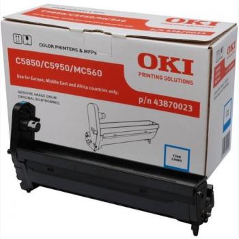 OKI 43870023 Cyan Imaging Drum for C5850/C5950 Series Printers, 20,000 Page Yield