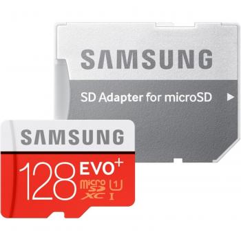 Samsung EVO Plus - Tarjeta de Memoria microSD de 128 GB con Adaptor SD
