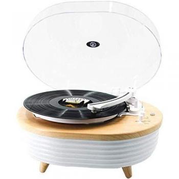 Tocadiscos para Reproductor de Discos, Reproductor de Vinilo, Bluetooth, portátil inalámbrico LED Integrado, Altavoz estéreo Colorido, Tocadiscos de Vinilo LP 2 velocidades impulsado por Correa
