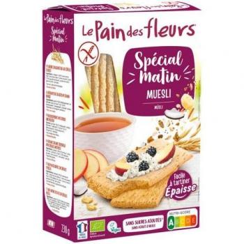 Pain de Fleurs Special Matin Tostada Muesli 230g - Tostadas de muesli sin gluten, elaboradas con ingredientes naturales, ricas en fibra y perfectas para un desayuno saludable