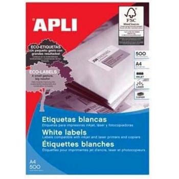 APLI 10564 - Etiquetas blancas permanentes 105,0 x 57,0 mm 500 hojas