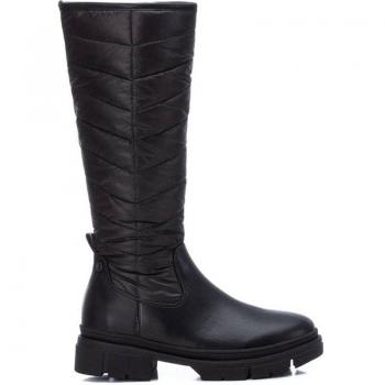 XTI Botas para Mujer 140511 Textil Combinado Negro con Cierre de Cremallera