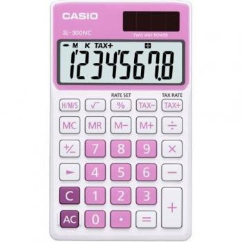 CASIO SL-300NC-PK - Calculadora básica, 9 x 70 x 118.5 mm, rosa