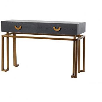 Consola Adda Home de Madera y Metal Negro-Dorado 120x35x77,3 cm - Funcionalidad y Estilo