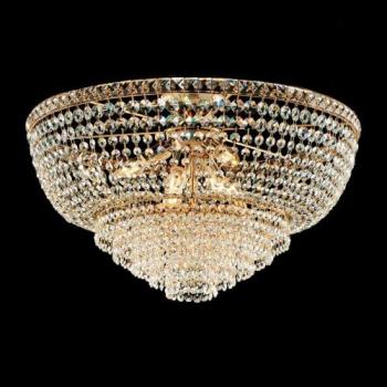 Plafón Clásico Wagner 8 Luces E14 en Oro con Strass