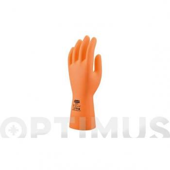 Guante de látex naranja flocado talla 10