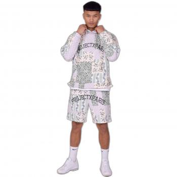 Project X Paris Bandana Pattern Hoodie - Water Green, Size XL