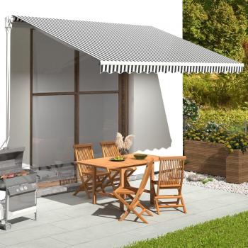 Tela de Reemplazo para Toldo 4x3,5 m Antracita y Blanco Suncurtain