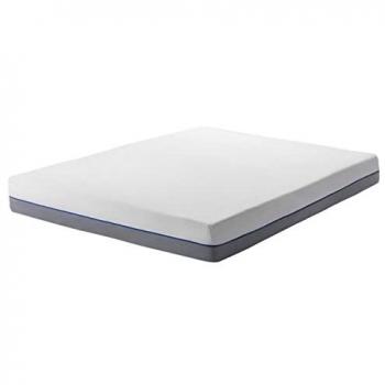 Colchón de Espuma Viscoelástica Firme Blanco con Tela Gris Tamaño King 160 x 200 cm Glee