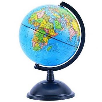 Exerz 20cm Globo Terráqueo - Mapa Español - Educativo Globo Girable Decoración de Escritorio - Mapa Político Geográfica/Moderna - Diámetro 20cm