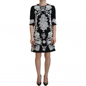 Dolce & Gabbana Black Lace Trim Half Sleeves A-line Dress - IT42|M, Size: S