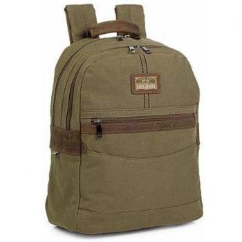 Lois - Mochila Casual de Hombre. cómoda y práctica para Uso Diario. Vintage. Lona y Cuero PU Polipiel. Original de Marca. Cabe portátil pequeño. 303336, Color Camel
