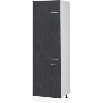 Armario empotrado para frigorífico R-Line, Hormigón negro, 60 cm