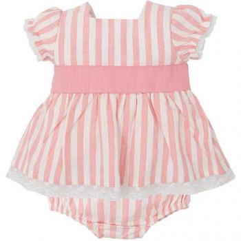 Conjunto de bebé niña a rayas en color azul