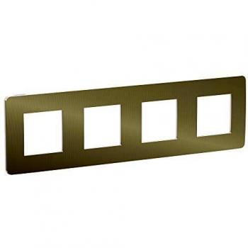 Schneider Electric Marco 4 Elementos STUDIO Metal Bronce Blanco NU280850