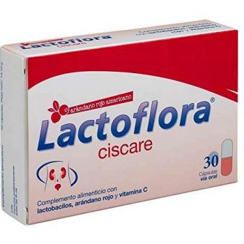 LACTOFLORA Probiótico Ciscare - Vías Urinarias con Arándano Rojo Americano, 30 Cápsulas