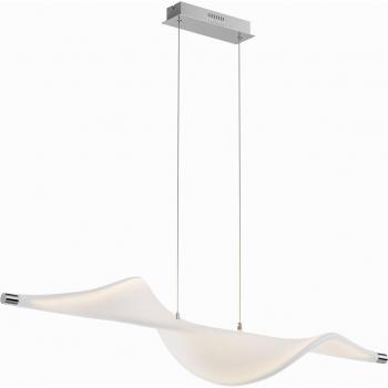 Lámpara colgante LED Edano de Lucande, moderna, en blanco, hecha de textura, tela, tejido y seda, ideal para salón y comedor