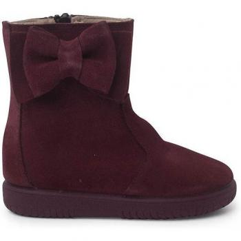 Botas de niña de serraje con lazo lateral grande