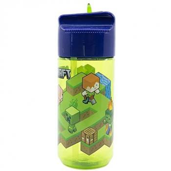 Botella de Agua Infantil Reutilizable de Tritan 430 ml - Minecraft