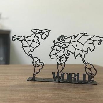Objeto decorativo de mapamundi estilo moderno - Negro