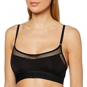 Calvin Klein Unlined Bralette Parte de Arriba de Bikini, Negro
