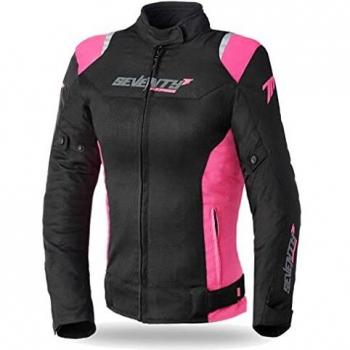 Seventy Chaqueta Moto de Verano SD-JR50 Negro Rosa para Mujer