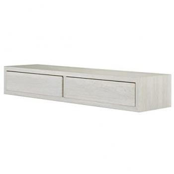 Estante de Pared Domino Maxi con 2 Cajones, Diseño Moderno, Color Shabby Blanco