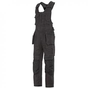 Peto de trabajo unisex Snickers Canvas+ con bolsillos holster - negro - talla 48 estándar