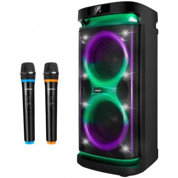 Altavoz Rumbleboss XL Phoenix 160W RMS, Batería de 7000 mAh, Función Karaoke, 2 Micrófonos Inalámbricos Incluidos