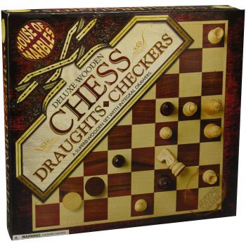 House of Marbles Deluxe Wooden Chess & Draughts Set
