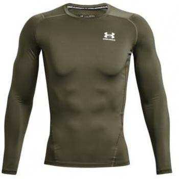Camiseta Under Armour HeatGear Comp manga larga verde caqui - XS, compresión, tejido ligero y transpirable, tecnología que absorbe el sudor, diseño de manga larga, ajuste ceñido para mayor soporte