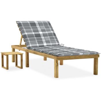 Cama de jardín con mesa de café y almohada