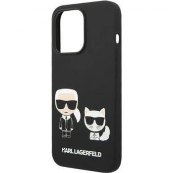 Funda de Silicona Dura Karl Lagerfeld Karl y Choupette MagSafe Negra para iPhone 14 Pro Max