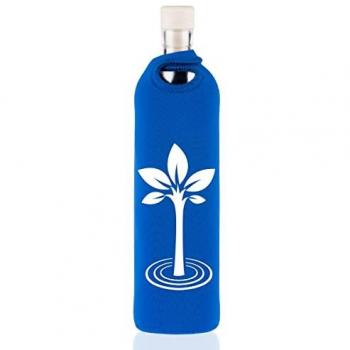 Botella Flaska Neo Design Árbol de la Vida 0,3 L - Botella de agua cristal programado | Estructura el agua | Funda de neopreno | Bebidas frías y calientes | Sin BPA | Ecológica