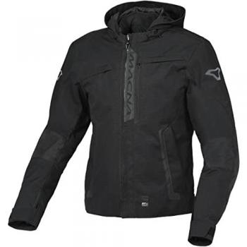 Macna Riggor Chaqueta de Moto Textil Impermeable Negra para Adulto Unisex (Tamaño L)