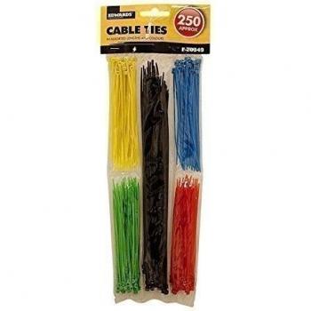 Cuerdas atar - 250 pack larguras y colores variadas