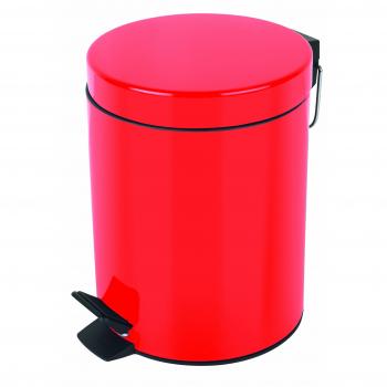 Papelera con pedal SPIRELLA Sydney de Metal, 3 Litros, Rojo, Ø17 x 24,5 cm