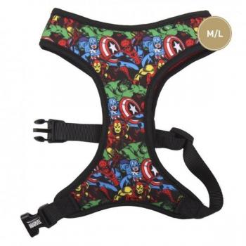 Arnés para Perros Talla M/L con Diseño de Marvel, Licencia Oficial Disney - Color Negro