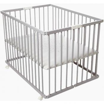 Vertbaudet parque madera plegable 3posiciones flexipark gris talla nica