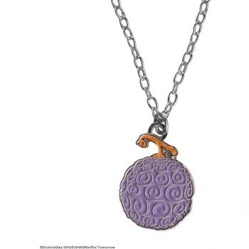 Collar Cinereplicas One Piece Fruta Gomu Gomu - Collar de anime, diseño inspirado en el manga y anime One Piece, incluye la representación de la fruta del diablo Gomu Gomu, material de alta calidad, ligero y