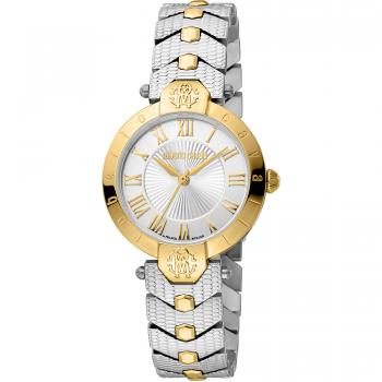Reloj Analógico de Mujer Roberto Cavalli by Franck Muller con Correa de Acero Inoxidable y Dial Gris Plata, Modelo RV1L166M0081