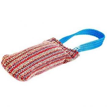 Mordedor para Perros Julius-K9, Fabricado en Algodón/Nylon con Costura Interior y 1 Asa, Tamaño 20x5.5 cm