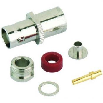Conector BNC Hembra Aéreo RG59 con Tuerca de Fijación