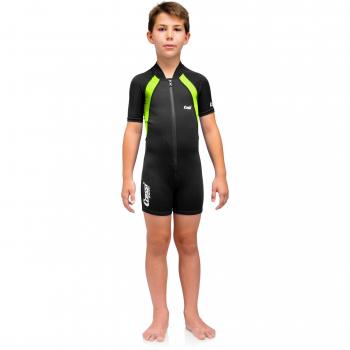 Cressi XDG001302 Traje de Buceo, Unisex niños, Mangas Cortas-Negro/Lime, M
