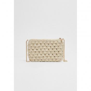 Ecru Crochet Pouch Bag OS