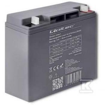 Batería AGM 12V 18Ah Qoltec - Sin mantenimiento, Alta eficiencia, LongLife, para UPS y scooters