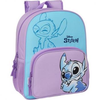 Mochila Junior Adaptable a Carro Lilo & Stitch Sweet Safta 32x38x12 cm Azul y Lila