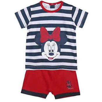 Conjunto de Ropa Minnie Mouse Blanco 2 Piezas para Niña - Algodón 100% con Pantalón Corto y Camiseta de Manga Corta