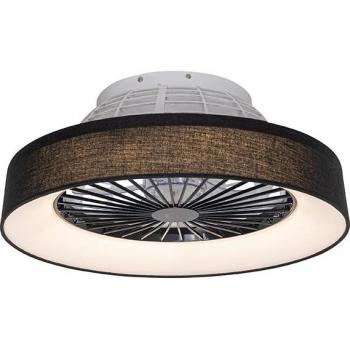 Ventilador de techo negro Emily con LED y mando a distancia, material acero/plástico/textil, diseño redondo, incluye LED máximo 1 x 30 Watt