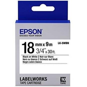 Epson cinta estándar negra/blanca 18/9 LK-5WBN